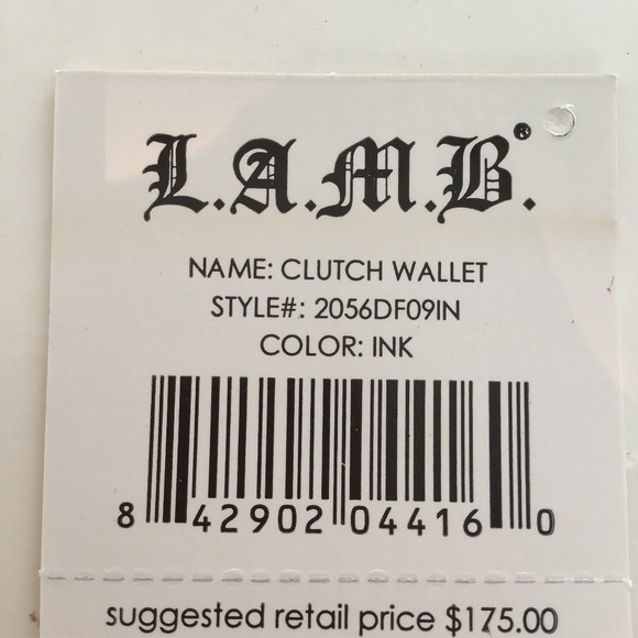 L.A.M.B. by Gwen Stefani black clutch wallet with b/w snake skin like detail - Picture 6 of 8